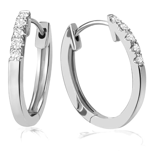 Goldmaid Damen-Creolen Memoire 585 Weißgold 10 Diamanten 0,16 ct. Ohrringe Brillanten Schmuck Goldmaid Damen-Creolen Memoire 585 Weißgold 10 Diamanten 0,16 ct. Ohrringe Brillanten Schmuck