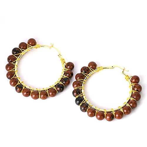Damen Ohrringe, Creolen Für Damen, Mahagoni-Stein, Natürlicher Kristall, Bohemian, 6 Mm, Rund, Perlen, Creolen, Anhänger, Energie-Edelstein, Baumelnde Ohrringe Für Mädchen, Damen, Schmuck, Mutt Damen Ohrringe, Creolen Für Damen, Mahagoni-Stein, Natürlicher Kristall, Bohemian, 6 Mm, Rund, Perlen, Creolen, Anhänger, Energie-Edelstein, Baumelnde Ohrringe Für Mädchen, Damen, Schmuck, Mutt