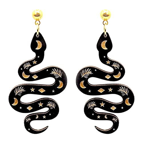 Schwarze Serpentin hängende Ohrringe Holz Zubehör Serpentin Ohrringe Mädchen Geschenk Boho Ohrringe Ohrringe Aus Chirurgenstahl Schwarze Serpentin hängende Ohrringe Holz Zubehör Serpentin Ohrringe Mädchen Geschenk Boho Ohrringe Ohrringe Aus Chirurgenstahl