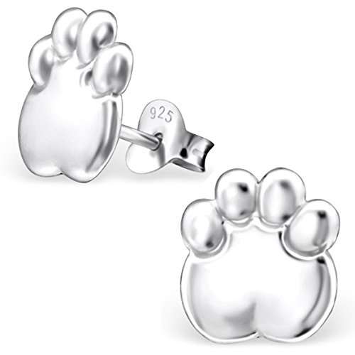 JAYARE Ohrringe Mädchen Hunde-Pfoten Tatzen 925 Sterling Silber Kinder Ohrstecker