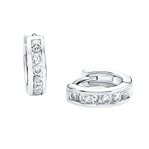 s.Oliver Creolen 925 Sterling Silber Mädchen Kinder Ohrschmuck, mit Zirkonia synth., 1,2 cm, Silber, Kommt in Schmuck Geschenk Box, 9060498