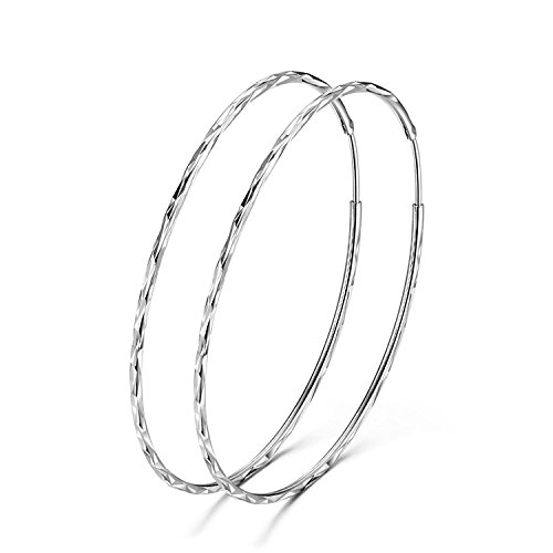 GOXO 925 Sterling Silber Kreis Endless Creolen Ohrringe für Frauen Mädchen 60mm GOXO 925 Sterling Silber Kreis Endless Creolen Ohrringe für Frauen Mädchen 60mm