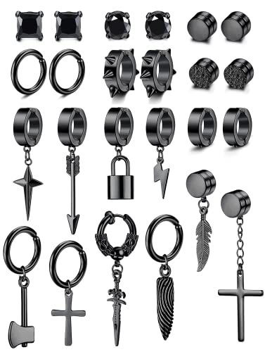 Diamday 24 Pcs Edelstahl Fake Ohrringe Clip auf Ohrringe für Männer Kreuz Kette baumeln Ohrringe nicht durchbohrt Huggie Hoop Ohrringe schwarz Ohrringe für Männer Frauen Schwarz Diamday 24 Pcs Edelstahl Fake Ohrringe Clip auf Ohrringe für Männer Kreuz Kette baumeln Ohrringe nicht durchbohrt Huggie Hoop Ohrringe schwarz Ohrringe für Männer Frauen Schwarz