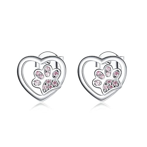 Diiya Ohrstecker 925 Sterling Silber Nette Hundepfote Ohrstecker Für Mädchen Emaille Asymmetrie Ohr Ohrstecker Für Kinder Silber