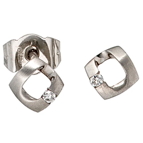 Ohrstecker Stecker Ohrschmuck mit Diamant Brillant 950 Platin Quadrat Ohrstecker Stecker Ohrschmuck mit Diamant Brillant 950 Platin Quadrat