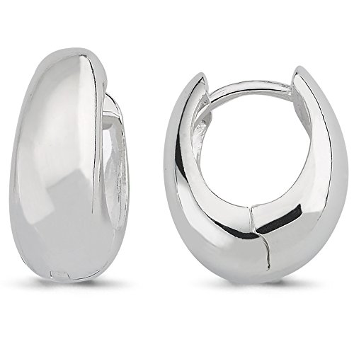 Vinani Damen Ohrringe 925 Silber - Klapp-Creolen Ohrring Set für Frauen oval bauchig glänzend aus 925 Sterling Silber 2CKE Vinani Damen Ohrringe 925 Silber - Klapp-Creolen Ohrring Set für Frauen oval bauchig glänzend aus 925 Sterling Silber 2CKE