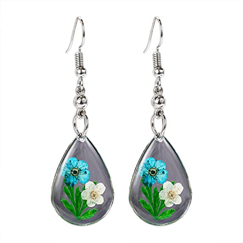 Ohrringe Silber Damen Kreative echte getrocknete Blumen-Ohrringe weibliche süße und nette Mädchen-Ohrringe Tropfen-Ohrringe Schläfer Ohrringe Chirurgenstahl Ohrringe Silber Damen Kreative echte getrocknete Blumen-Ohrringe weibliche süße und nette Mädchen-Ohrringe Tropfen-Ohrringe Schläfer Ohrringe Chirurgenstahl