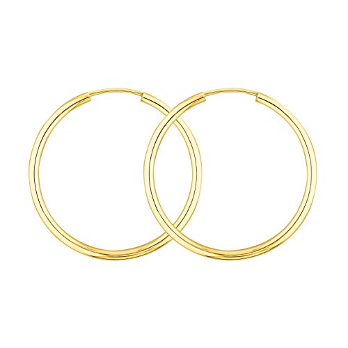 EDELIND 375 Gold Creolen Ohrringe 30mm - Hoop Ohrringe Set für Damen Breite 2mm 9K Gelbgold Damenohrringe mit Schmuck Geschenk Box Made in Germany