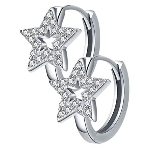 minkissy 1 Paar Pentagramm-ohrringe Stern Für Schmuck Gold Trendy Creolen Klein Jugendliche Ohrringe Knorpelohrring Aus Sterlingsilber 30% Silber [weißes Kupfer]