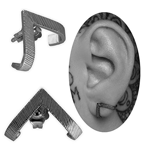 Handmade geschenk für ihn Herren Ohrstecker für Männer, Herren Ohrringe, 925 Sterling Silber Schwarze Ohrringe.für Freund, Herren Ohrstecker