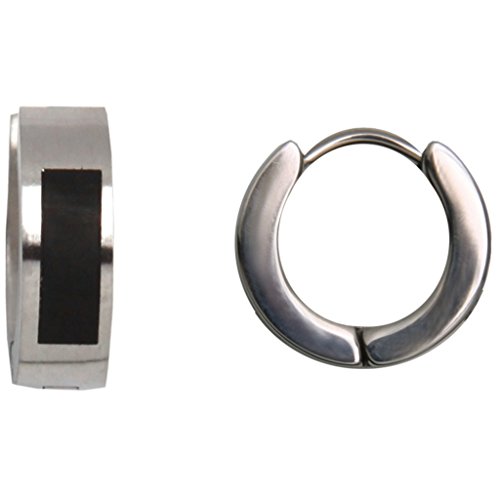 XENOX Ohrringe X1943 Damen Creolen XENOX Classic Edelstahl Silber Schwarz XENOX Ohrringe X1943 Damen Creolen XENOX Classic Edelstahl Silber Schwarz