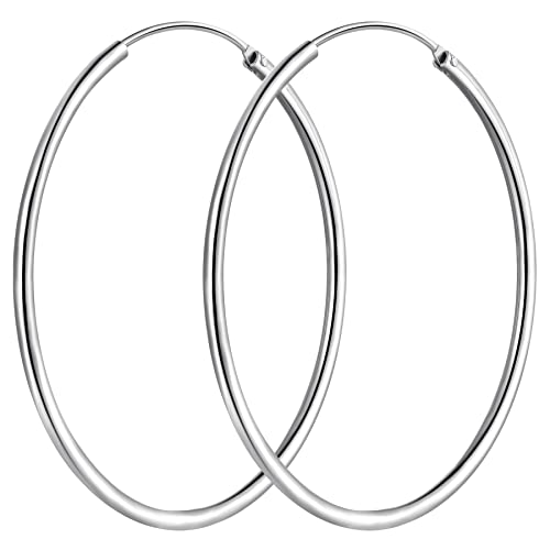 T400 Creolen Sterling Silber 925 Groß Kreis Endless Ohrringe für Damen Durchmesser: 25-65mm T400 Creolen Sterling Silber 925 Groß Kreis Endless Ohrringe für Damen Durchmesser: 25-65mm