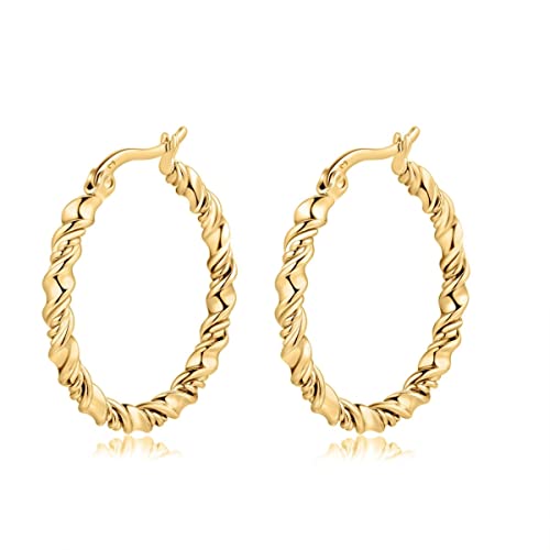 Ohrringe für damen in Form einer gedrehten Spirale. Vergoldetem/Versilbertem Creolen Chirurgenstahl ohrringe ideal als Geschenk. Ohrringe mädchen. Schmuck damen ohrringe (Vergoldet) Ohrringe für damen in Form einer gedrehten Spirale. Vergoldetem/Versilbertem Creolen Chirurgenstahl ohrringe ideal als Geschenk. Ohrringe mädchen. Schmuck damen ohrringe (Vergoldet)