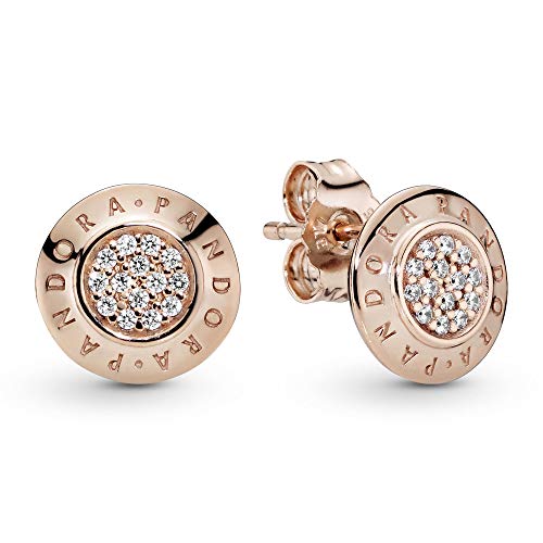 Pandora Funkelnder Pandora Logo Ohrstecker in Roségold mit 14 Karat rosévergoldete Metalllegierung und Cubic Zirkonia Steinen aus der Pandora Signature Collection