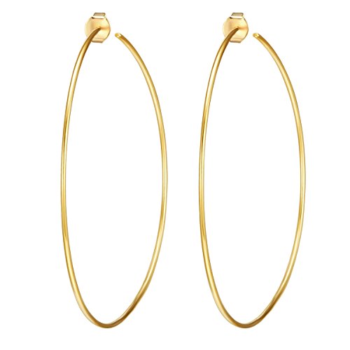 Glanzstücke München Damen-Ohrcreolen Sterling Silber gelbvergoldet - Creole 70 mm gelb-gold Ohr-Schmuck Ohrringe gold Glanzstücke München Damen-Ohrcreolen Sterling Silber gelbvergoldet - Creole 70 mm gelb-gold Ohr-Schmuck Ohrringe gold