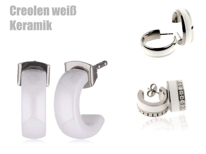 Creolen weiß Keramik Creolen weiß Keramik