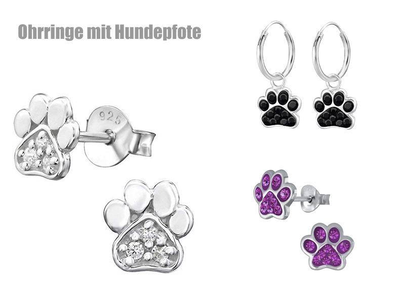 Ohrringe mit Hundepfote